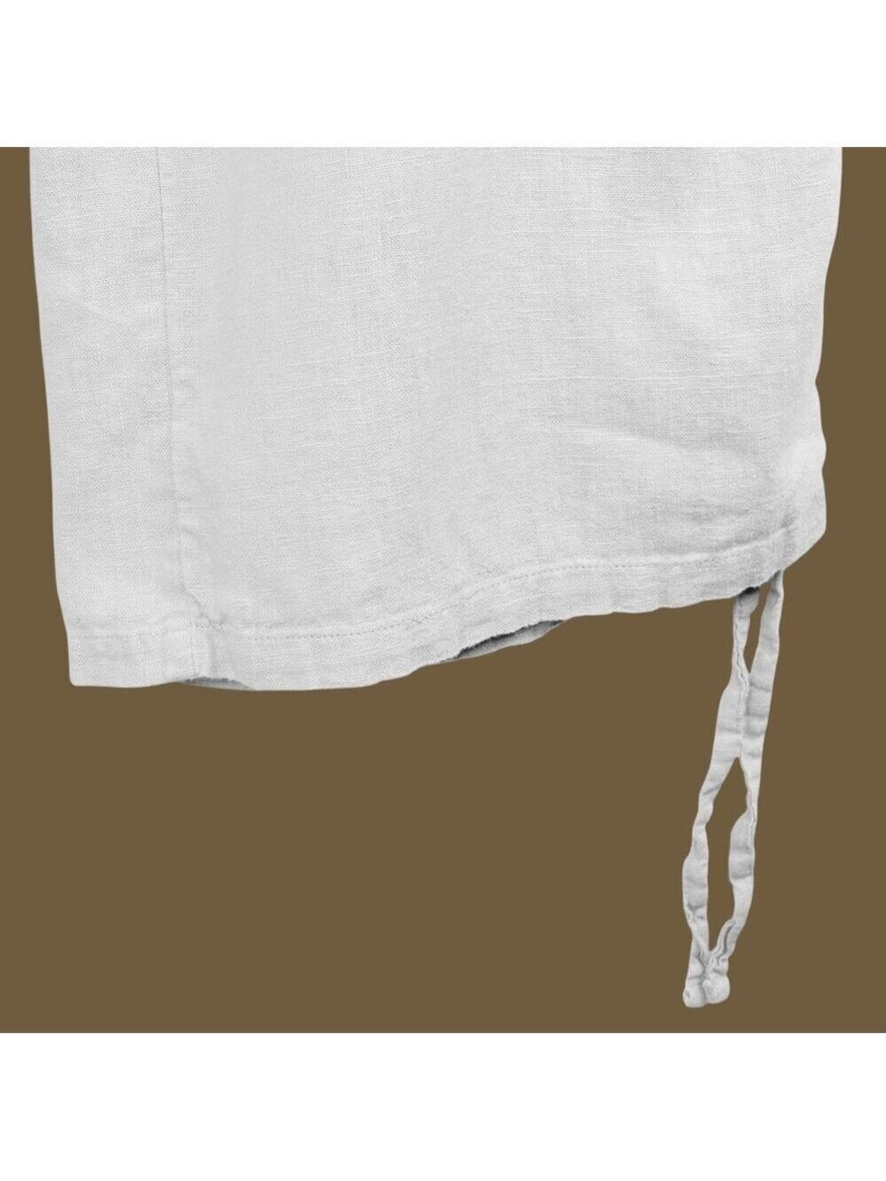 Naturals D&Co Womens Wide Leg Linen Pants Size XL Beige Coastal Laggenlook - Picture 8 of 8